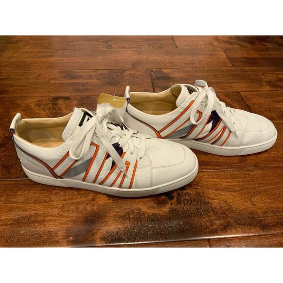 Christian Louboutin White Leather Vida Viva Lace-Up Sneakers, Sz 13 (US) 46 (IT) - Picture 1 of 10